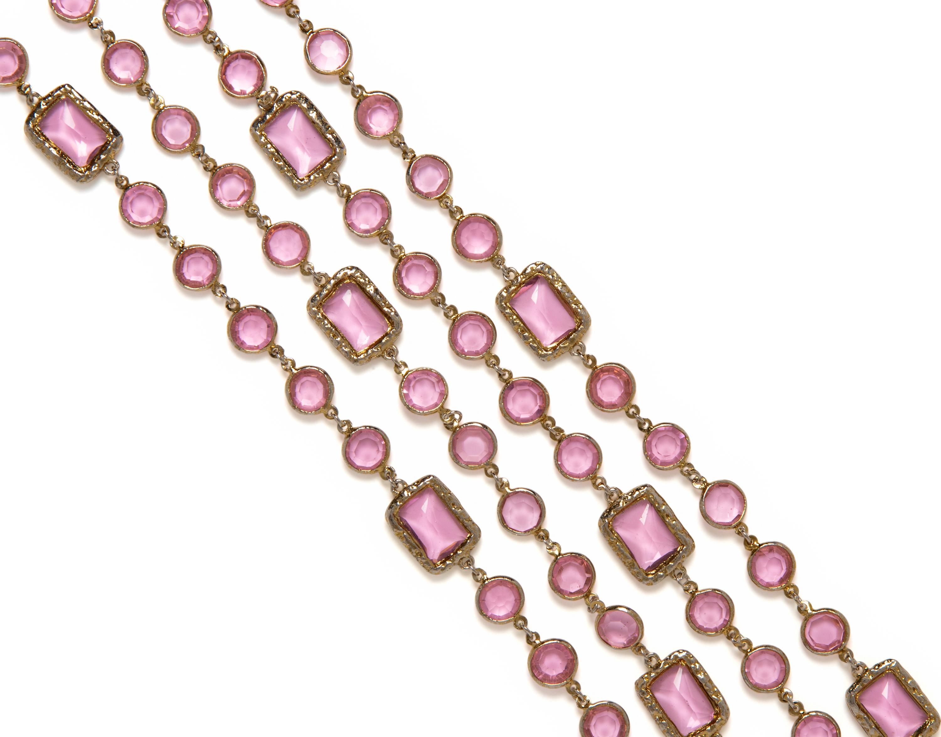 Chanel, Pink Glass Sautoir, 1981