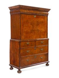 A George I Figured Walnut Secretary Chest