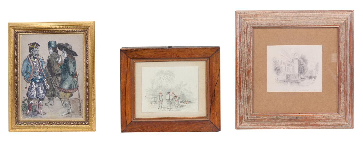 7 drawings and watercolors, ,