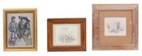 7 drawings and watercolors, ,