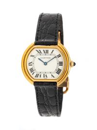 CARTIER, 18K YELLOW GOLD 'ELLIPSE' WATCH