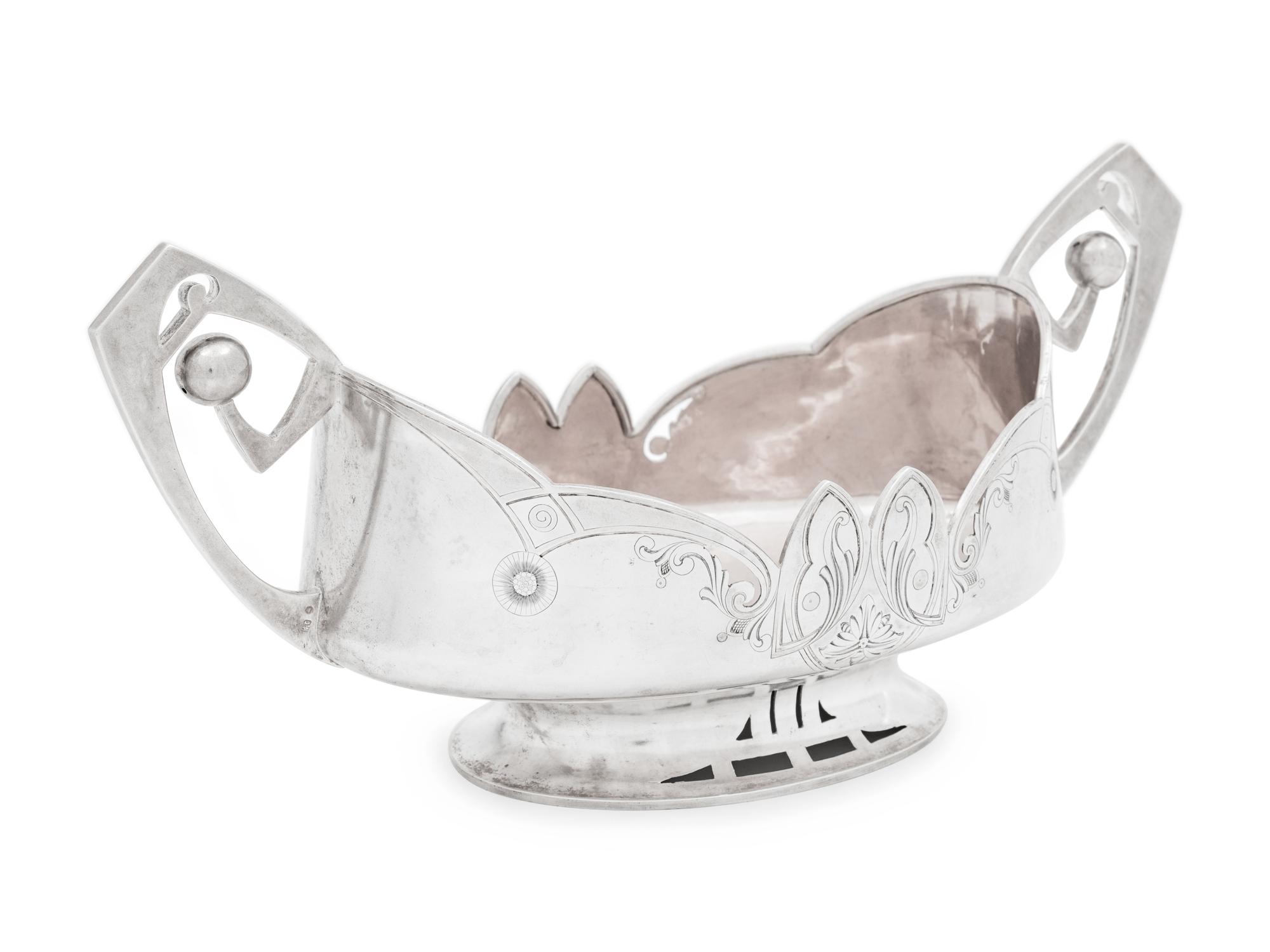 A Russian Silver and Rose-Gilt Decorated Centerpiece Bowl