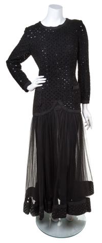 A Chanel Black Gown, Size 42.