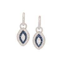 WHITE GOLD, DIAMOND AND SAPPHIRE EARRINGS
