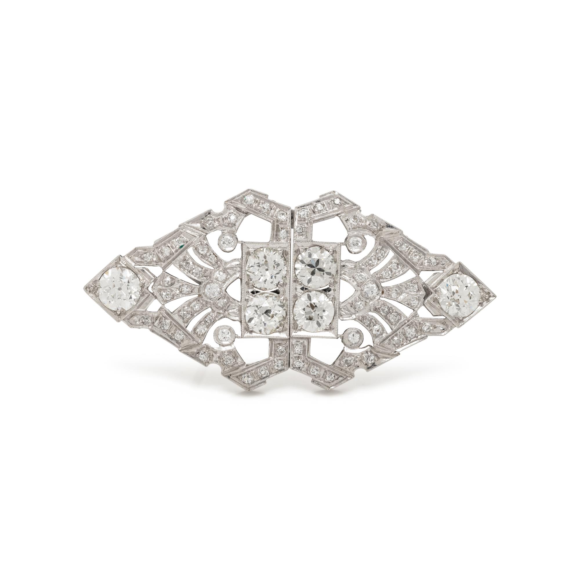 ART DECO, DIAMOND CONVERTIBLE DRESS CLIPS