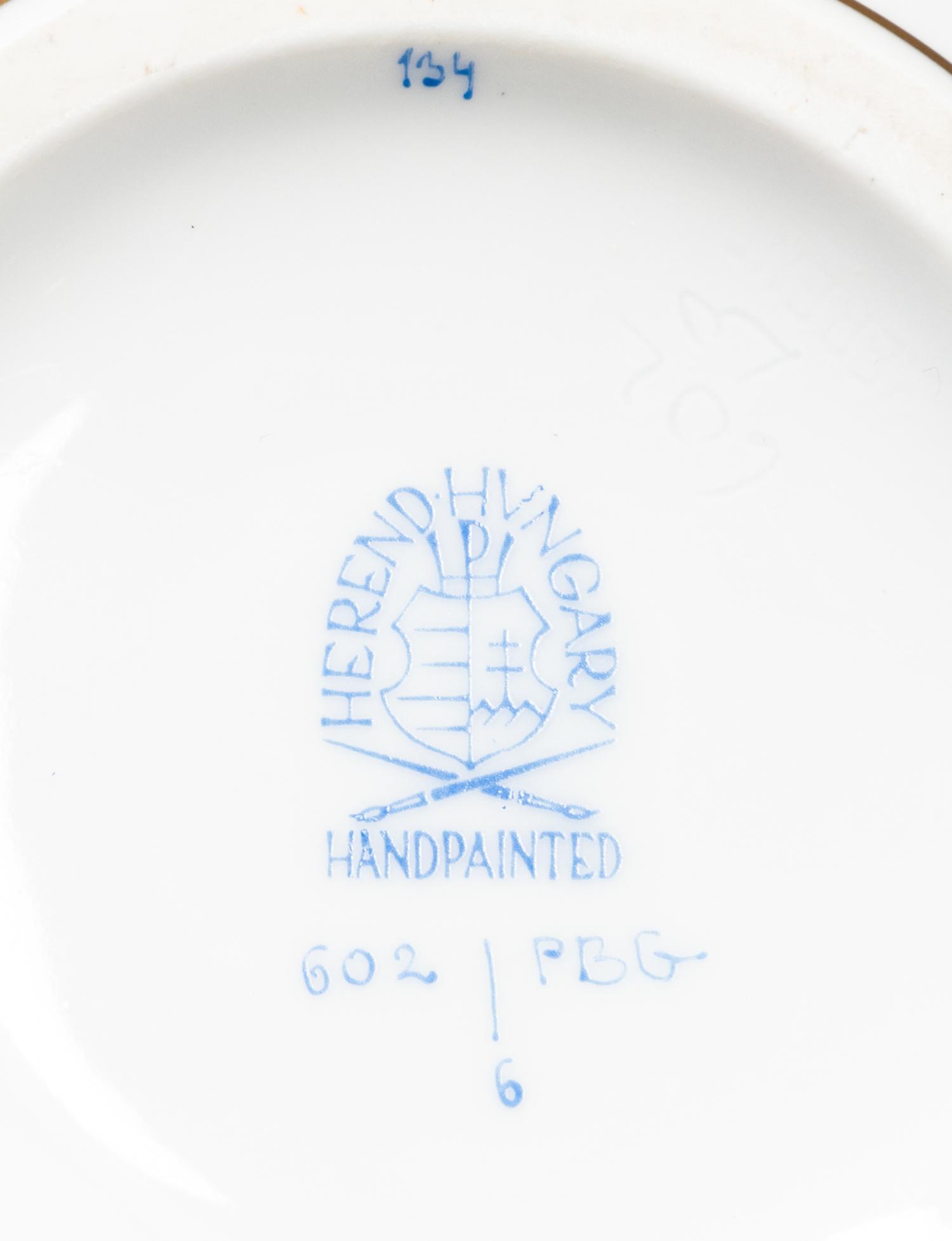 A Herend Porcelain Blue Garland Tea Service
