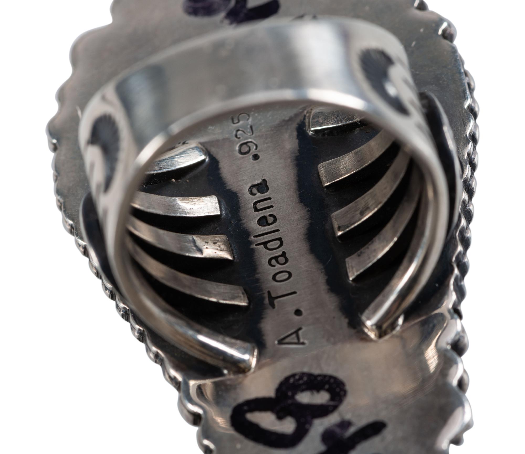 Navajo and Zuni Silver Rings with Inlay