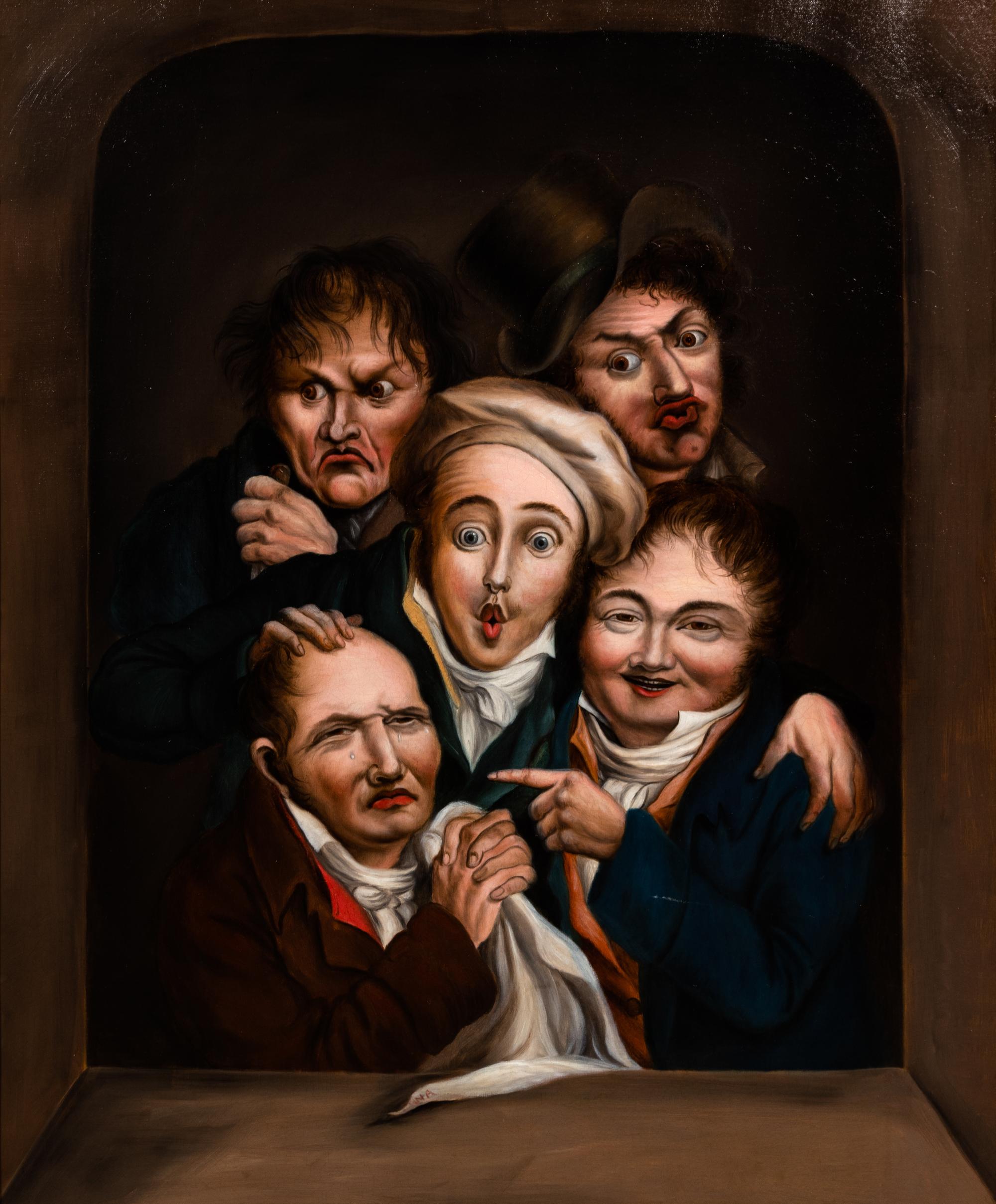 British Artist Unknown, 19TH CENTURY, Portrait of Five Characters