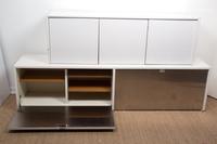 Two White Lacquered Wall Mount Cabinets Height of larger 18 x width 72 x depth 15 1/4 inches. — KNOLL, 20TH CENTURY