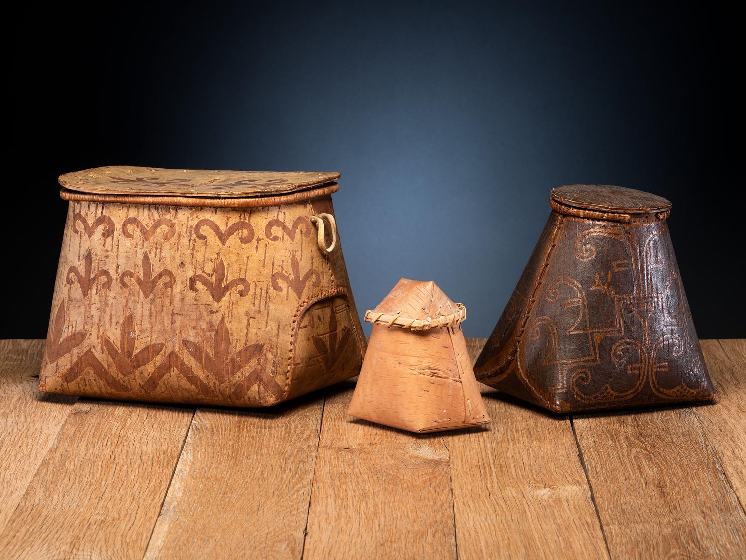 Eastern Woodlands Decorated Birchbark Containers