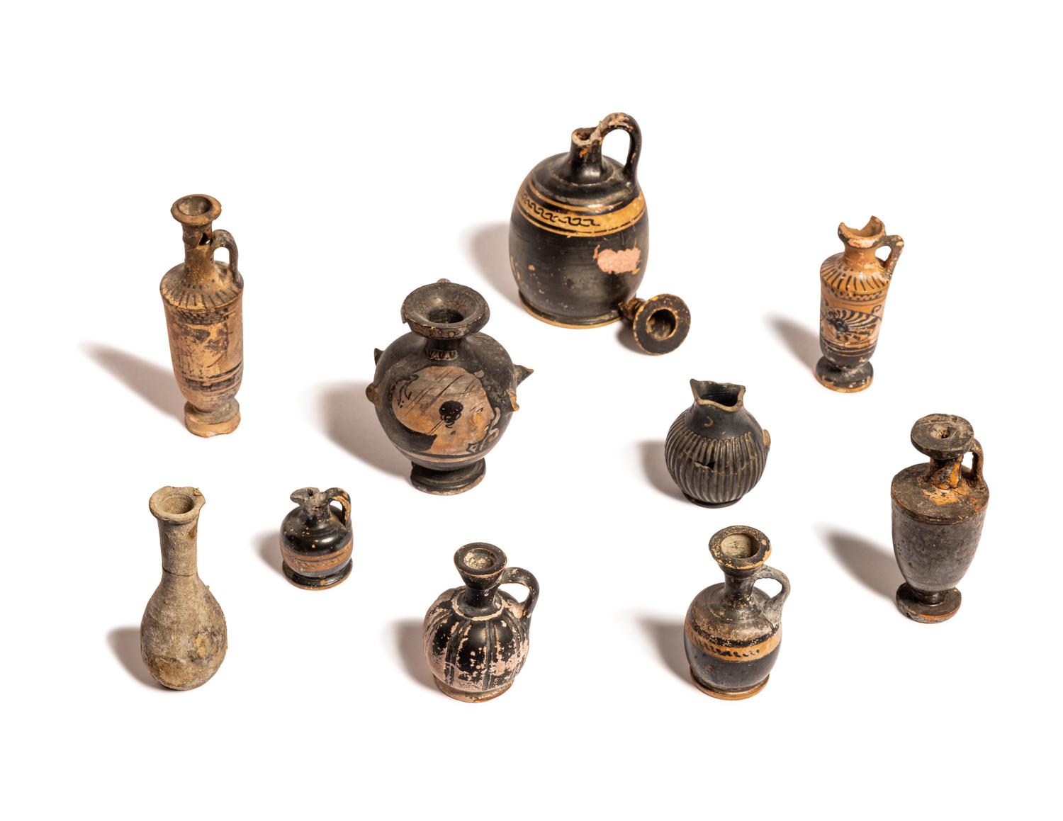 A Group of Eleven Greek Pottery Vessels