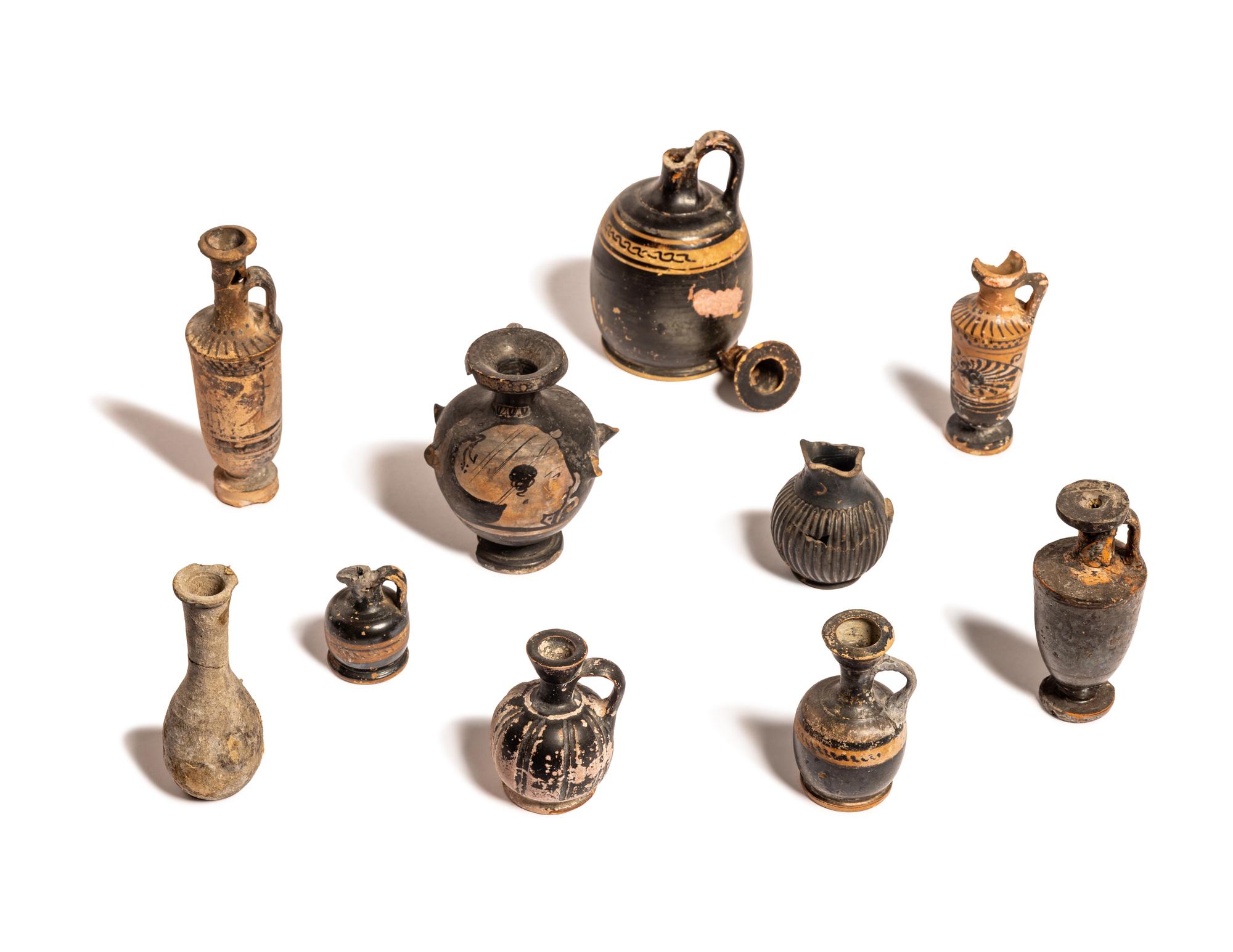 A Group of Eleven Greek Pottery Vessels