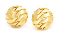 A Pair of 18 Karat Yellow Gold Earclips, Tiffany & Co., 22.50 dwts.