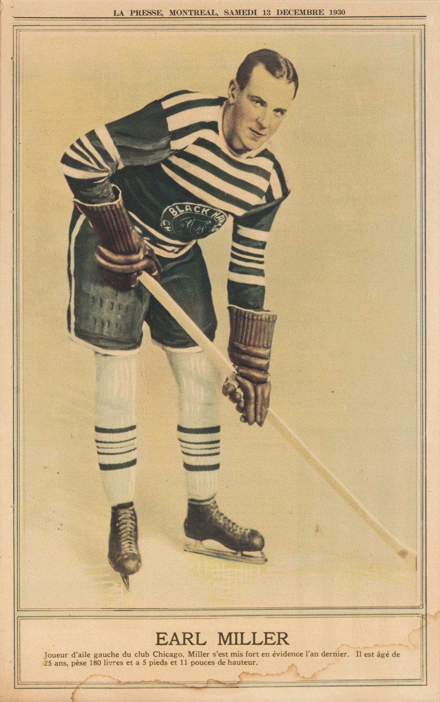 (HOCKEY) Nine large format lithographed hockey cards by La Presse, Montreal, 1930-1932.