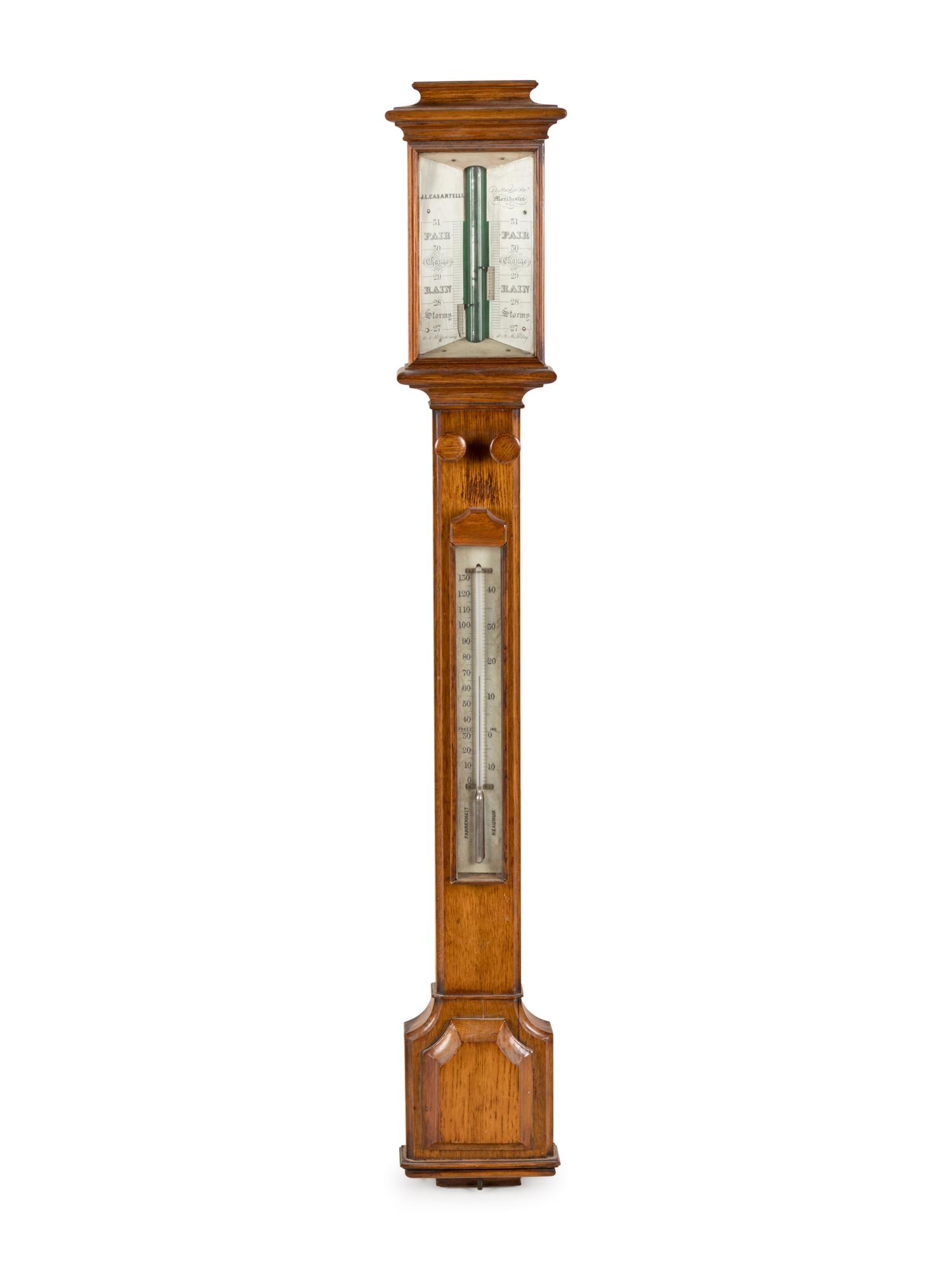 An English Oak Stick Barometer