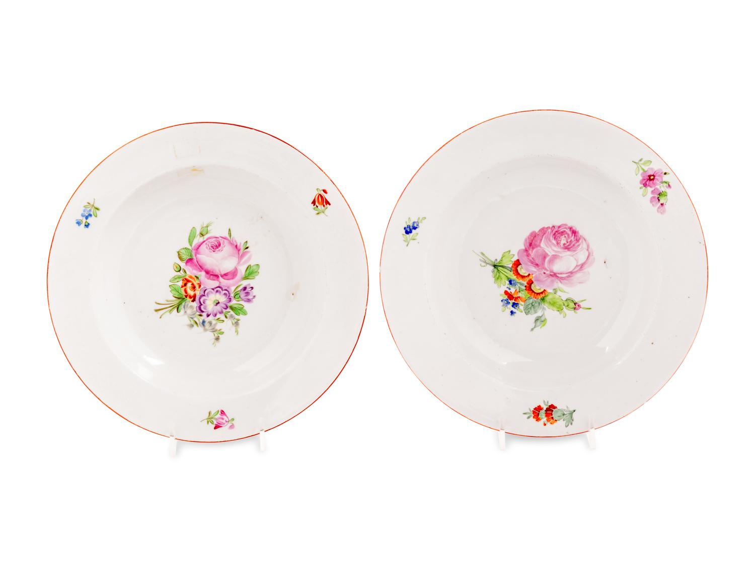 A Pair of Popov Factory Porcelain Soup Plates