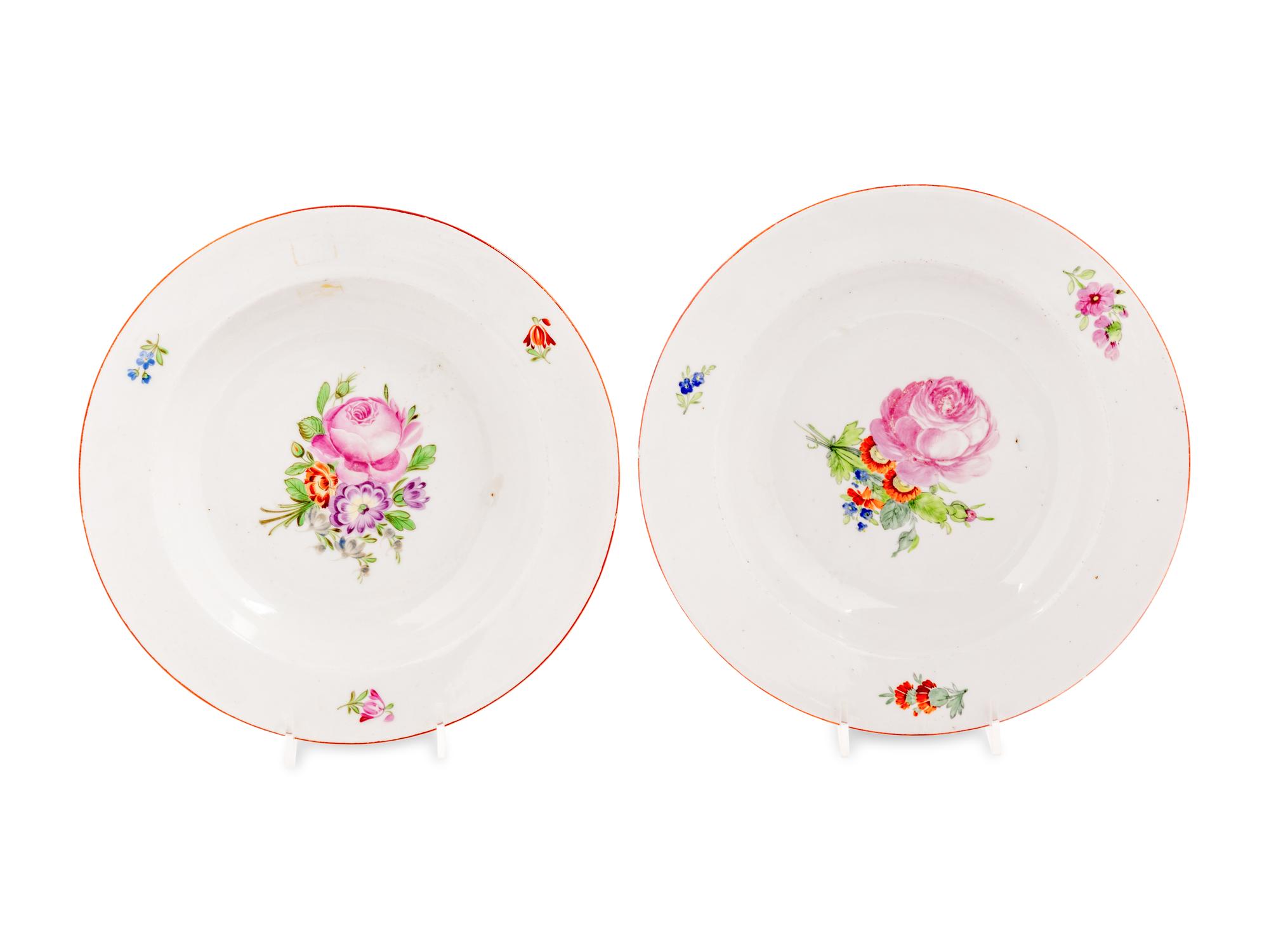 A Pair of Popov Factory Porcelain Soup Plates