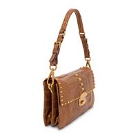 Prada, Vitello Metal Sound Bag in Tobacco Crocodile