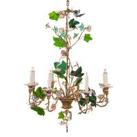A French Gilt Bronze, Glass and Porcelain Chandelier