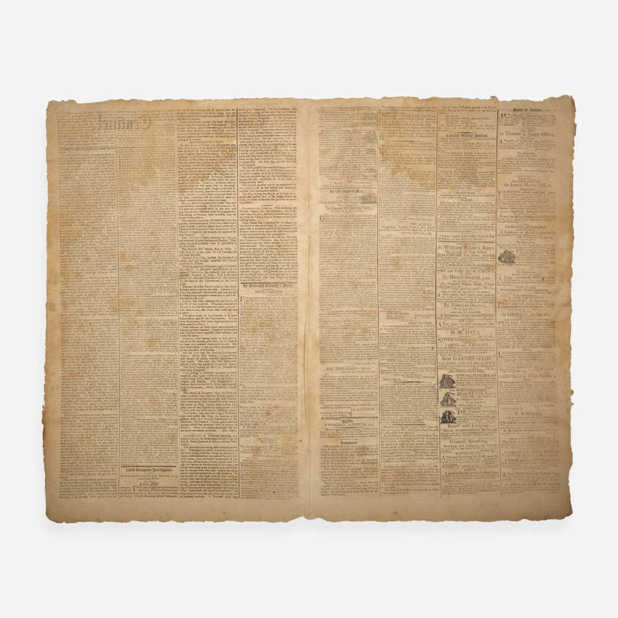 [Americana] [Genet, Edmond-Charles] Group of 3 Issues of the Columbian Centinel