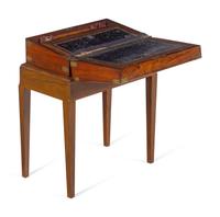 A Regency Brass Mounted Burlwood Lap Desk