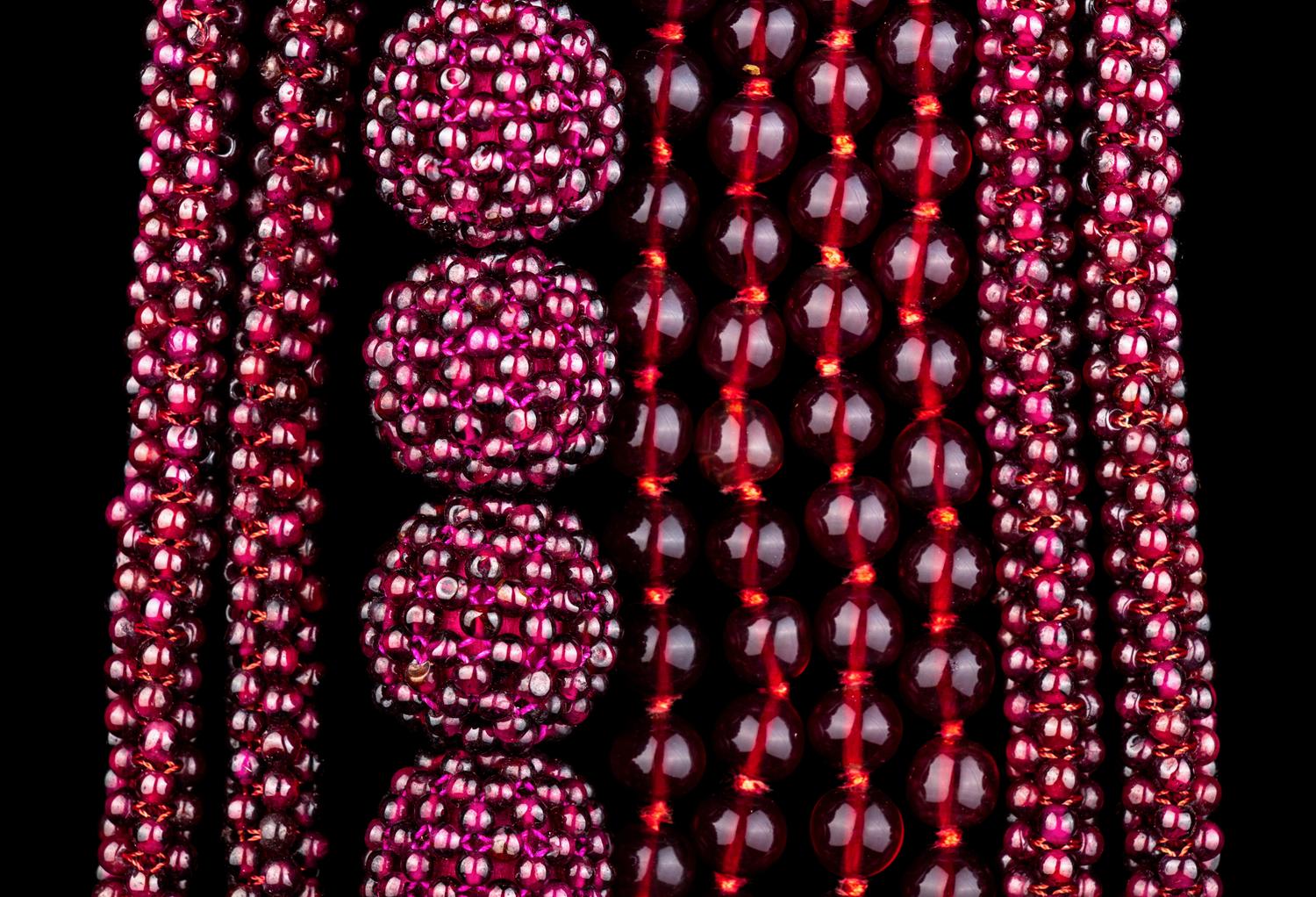 Four Chinese Imitating Tourmaline Beaded Necklaces