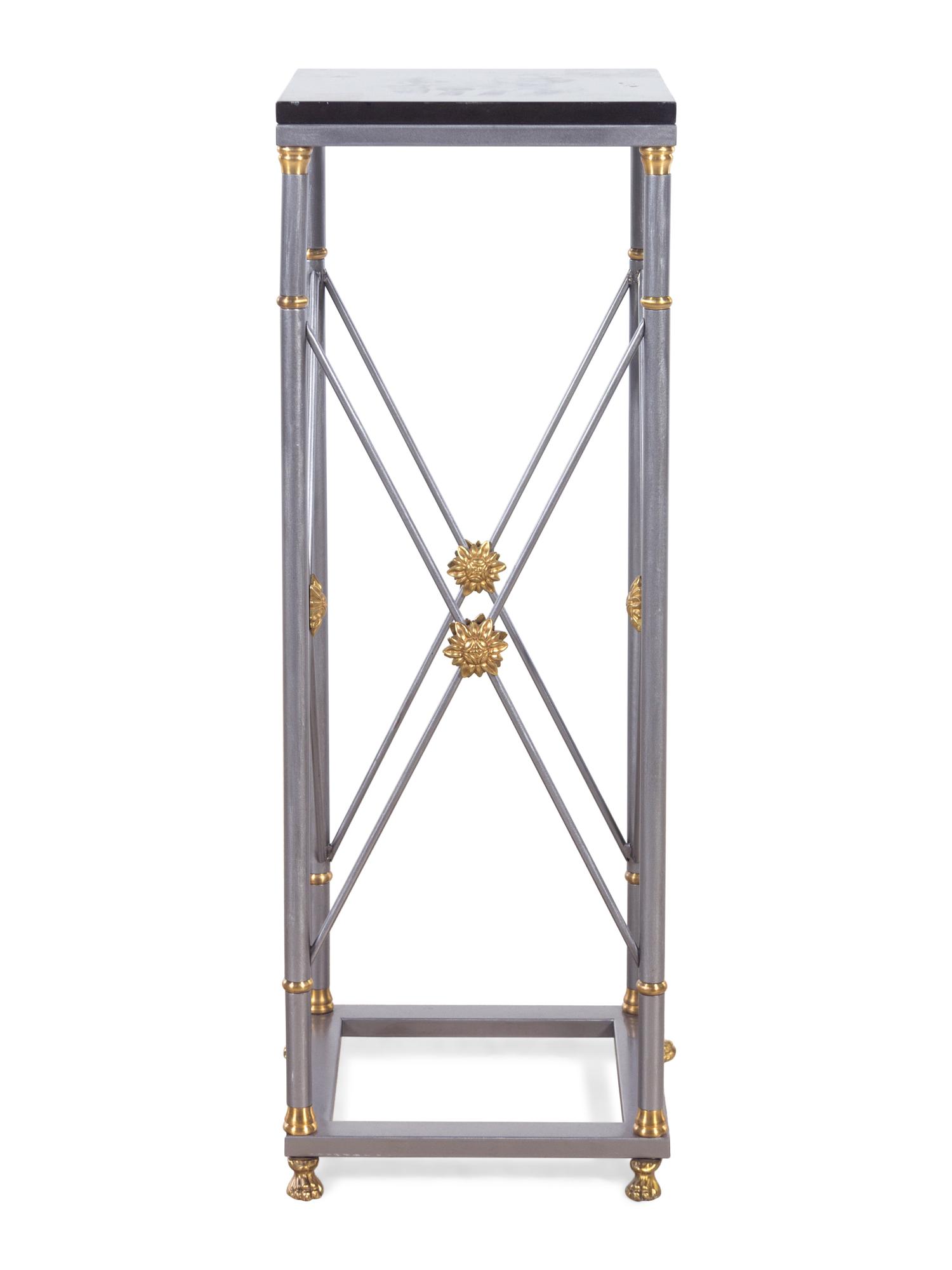 A Contemporary Brass and Steel Pedestal
