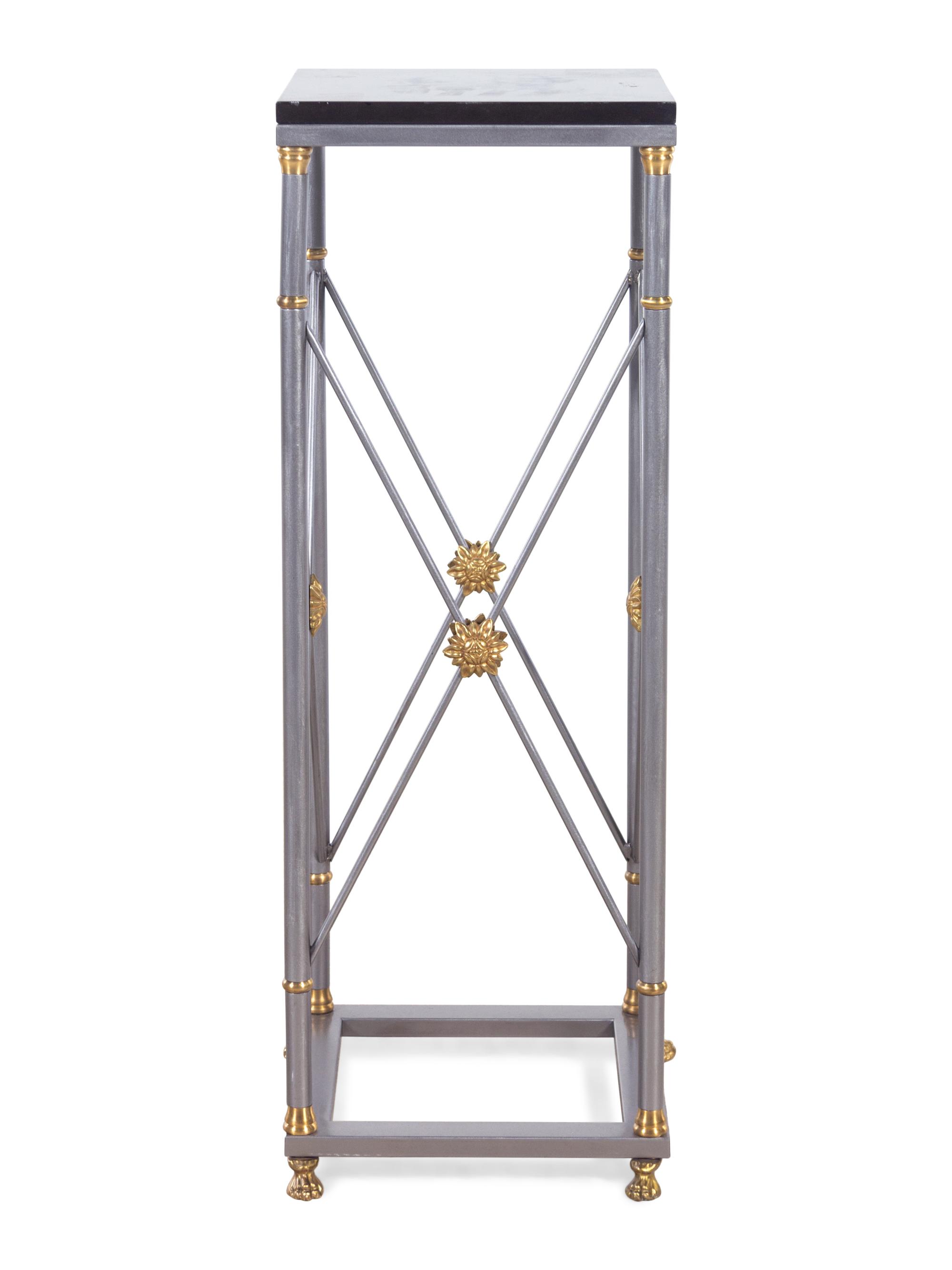 A Contemporary Brass and Steel Pedestal
