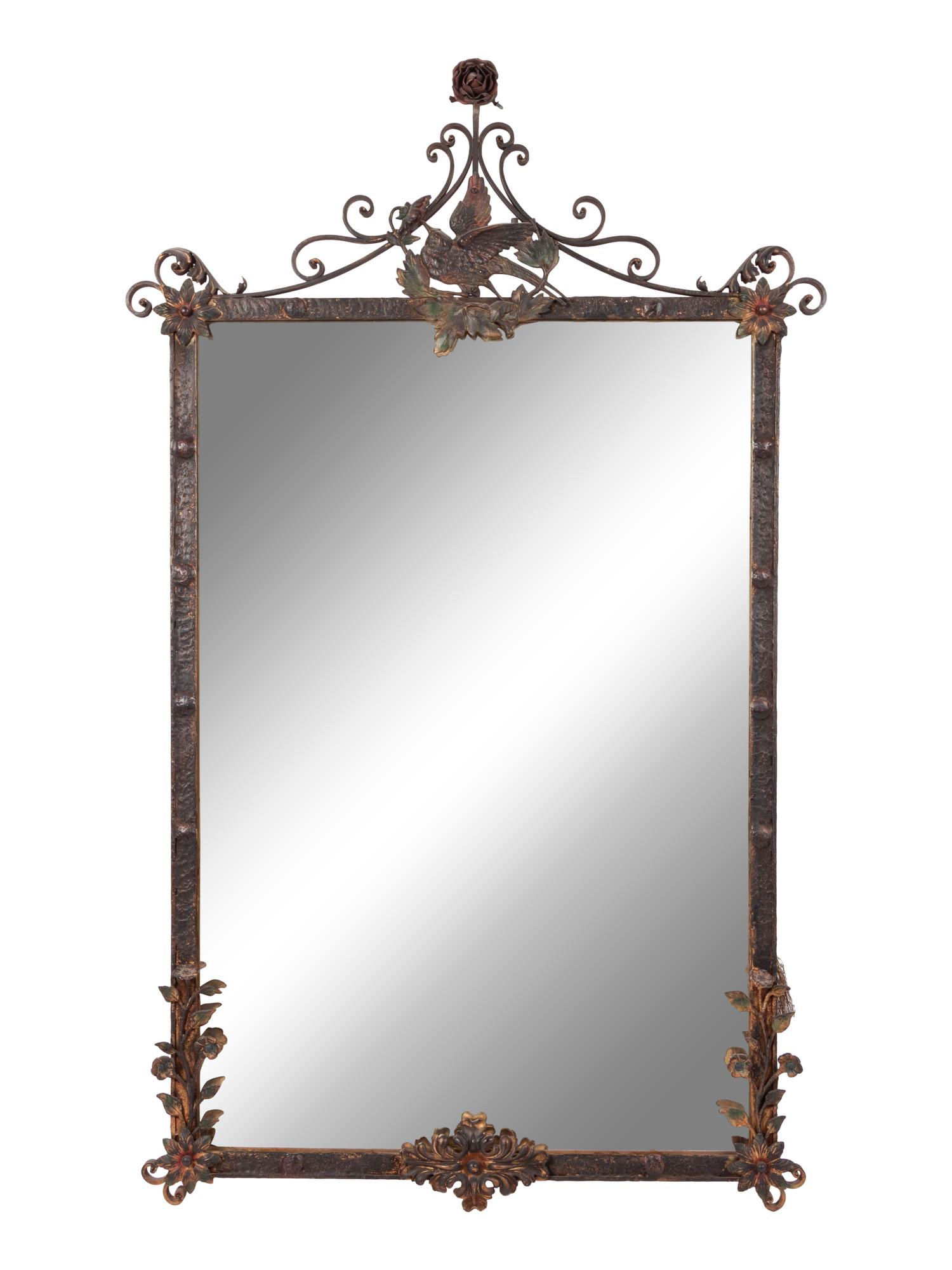 An Art Deco Wrought Iron Mirror