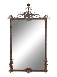 An Art Deco Wrought Iron Mirror