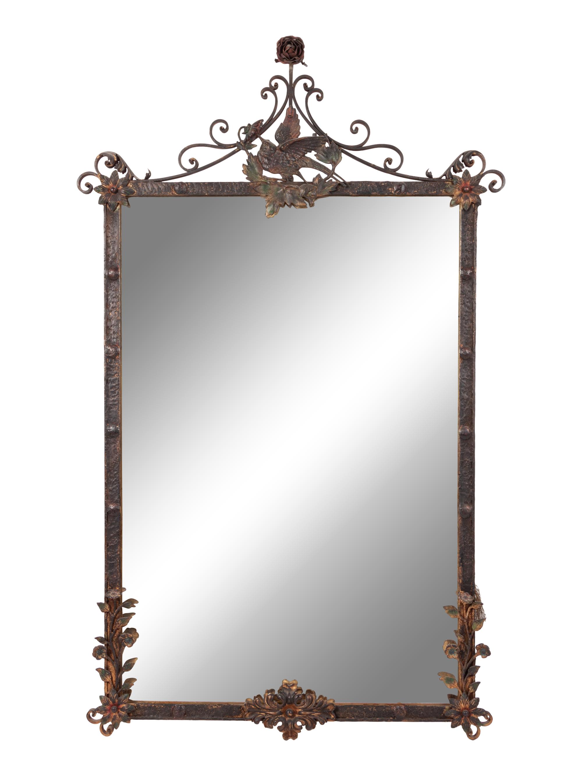 An Art Deco Wrought Iron Mirror