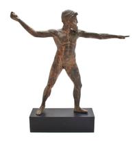 A Patinated Metal Javelin Thrower, after the Antique, Height overall 27 inches.