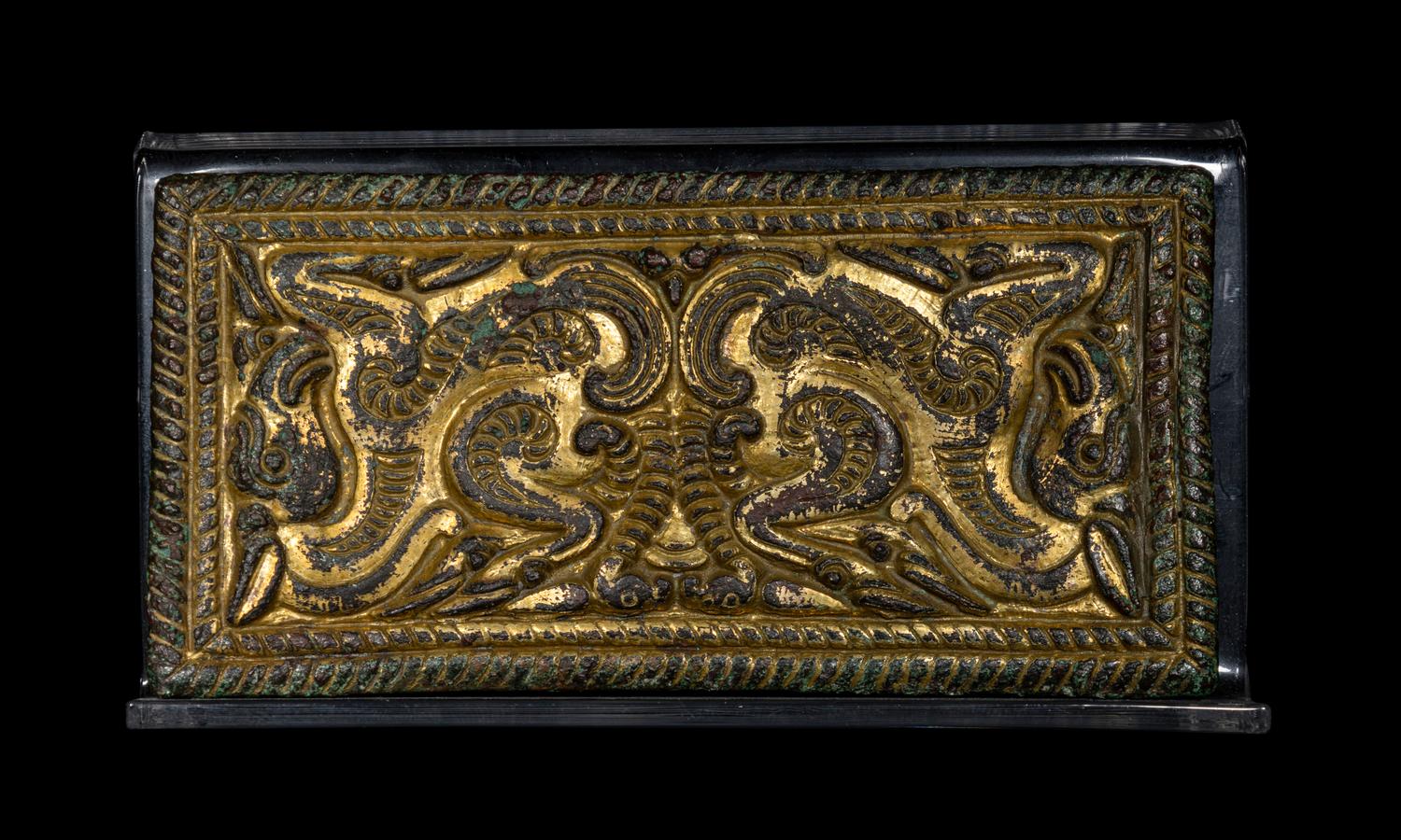 An Ordos Gilt-Bronze Plaque with Mythological Creatures