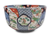 An Imari Palette Porcelain Punch Bowl