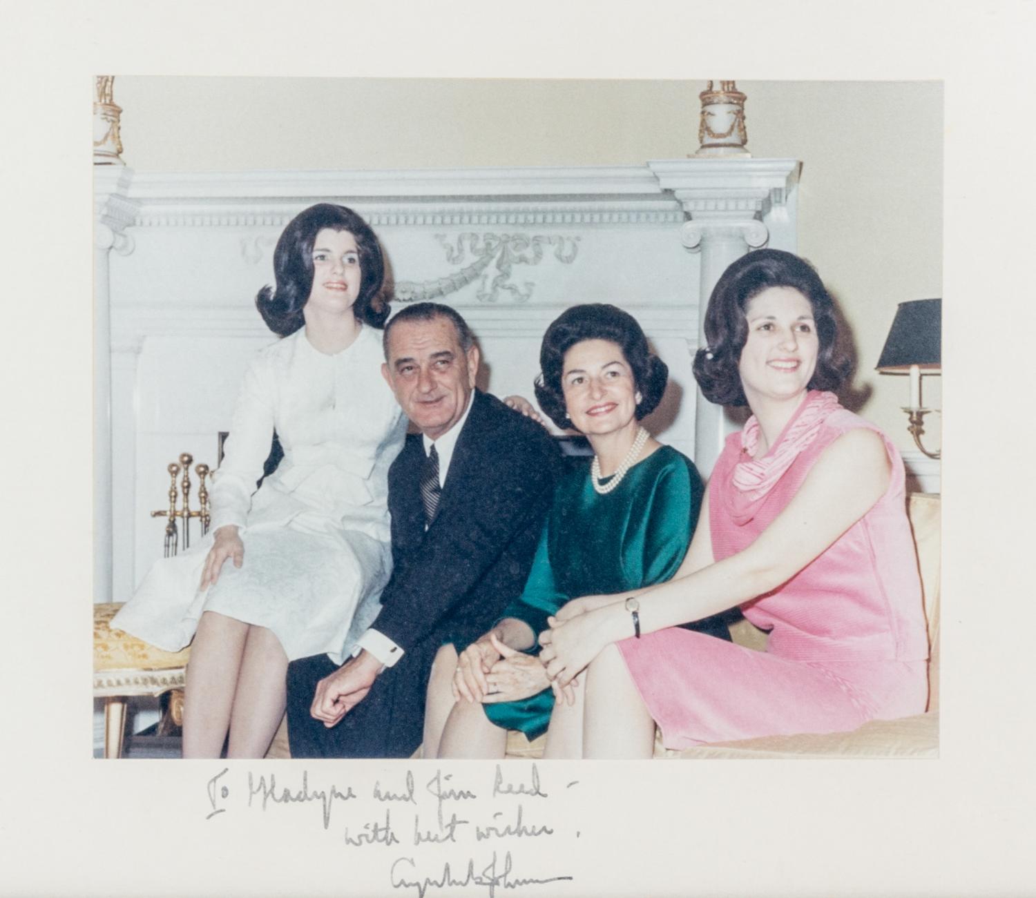 JOHNSON, LYNDON B. Color photograph, inscribed.