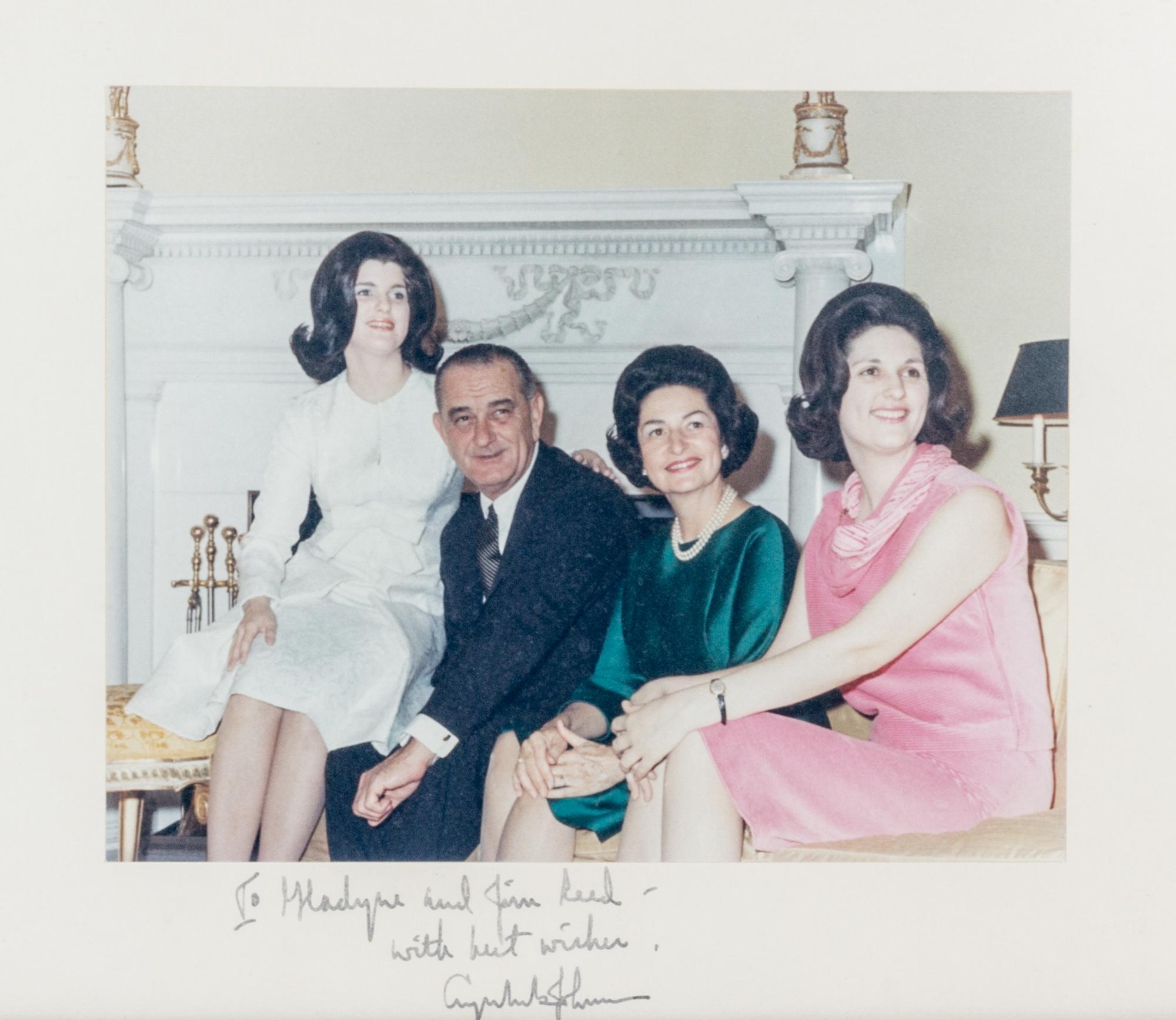 JOHNSON, LYNDON B. Color photograph, inscribed.