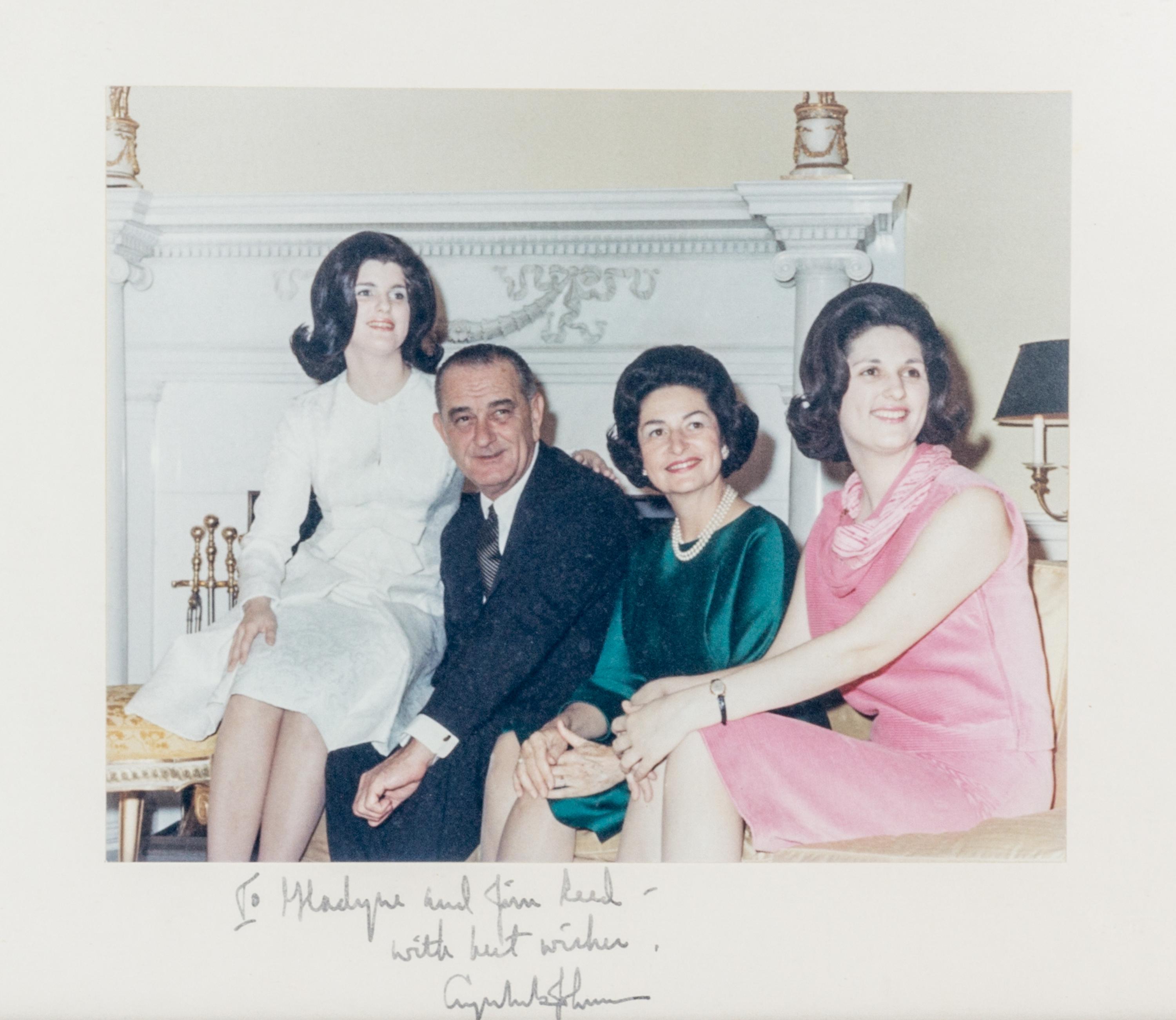 JOHNSON, LYNDON B. Color photograph, inscribed.