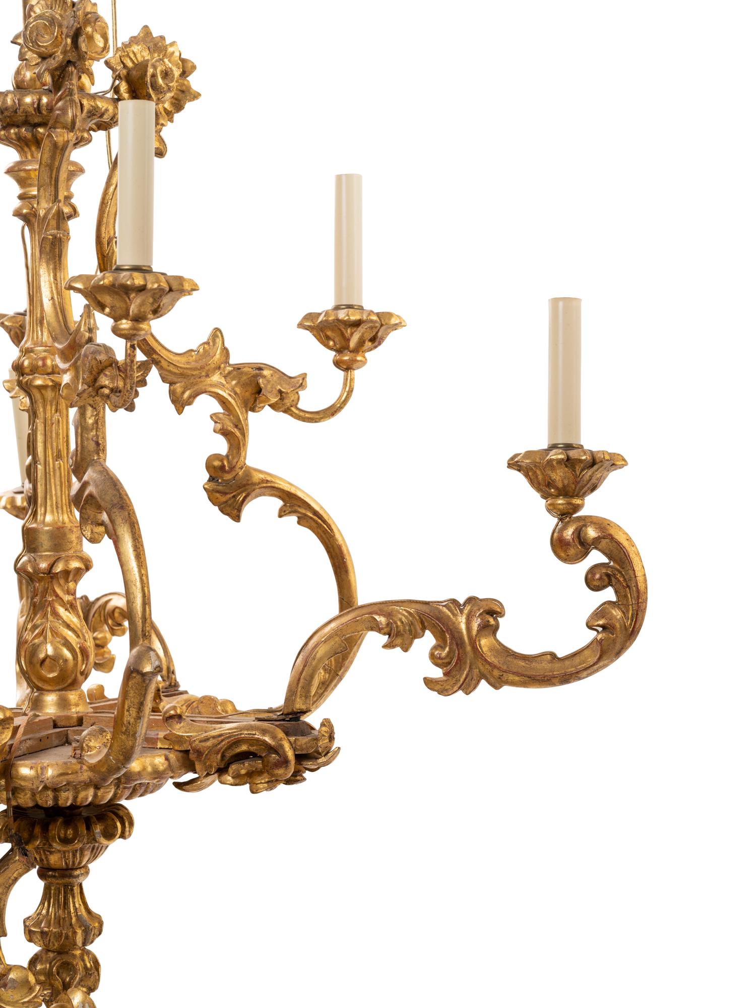 An Austrian Giltwood Eight-Light Chandelier