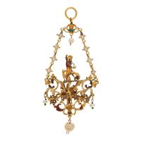 RENAISSANCE, YELLOW GOLD, MULTIGEM AND POLYCHROME ENAMEL PENDANT