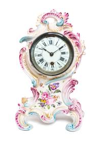 A Continental Ceramic Mantle Clock Height 13 3/4 inches. — 19TH/20TH CENTURY