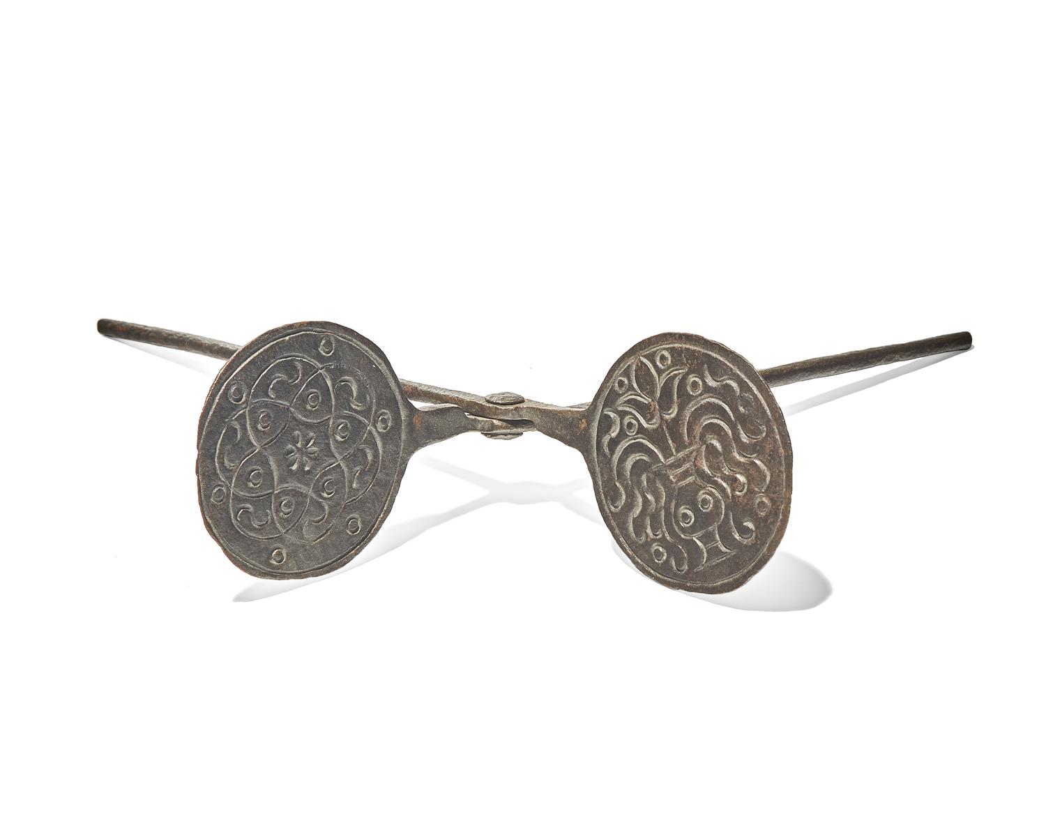 A Group of Five Wrought Iron Waffle Irons, French and Flemish, Late 18th and 19th Century