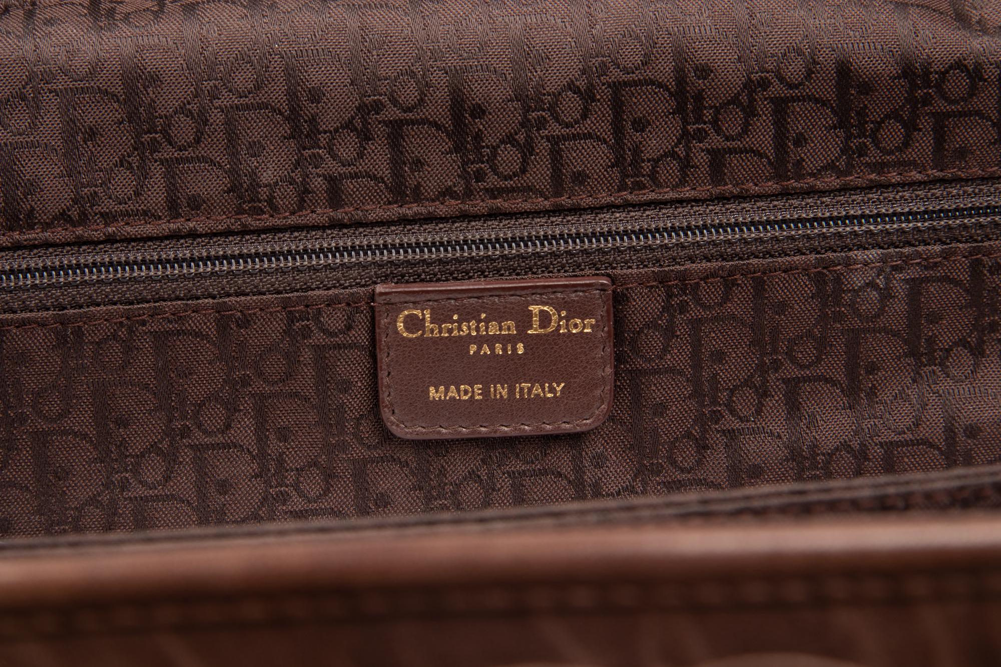 Christian Dior Brown Leather Hobo Bag, 1990-2000s