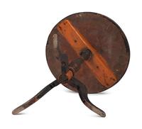A Federal Carved, Red and Black Painted Maple Candlestand