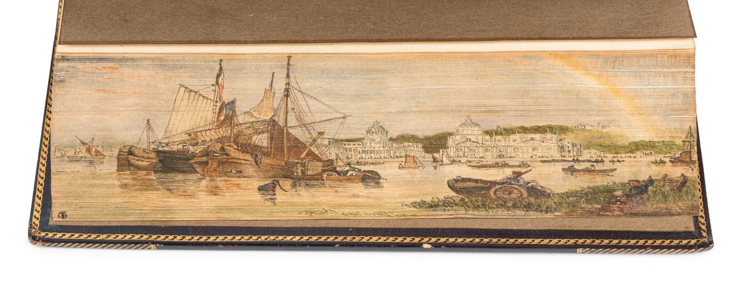 [FORE-EDGE PAINTINGS]. COWPER, William (1731-1800). Poems . London: T. Bensley for J. Johnson, 1808. 2 volumes. -- Poems... Containing his Posthumous Poetry, and a Sketch of His Life. By his Kinsman, John Johnson . London: F.C. and J. Rivington et al, 1815.