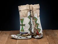 Sioux Beaded Hide Moccasins and Leggings