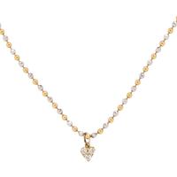 BICOLOR GOLD AND DIAMOND HEART NECKLACE