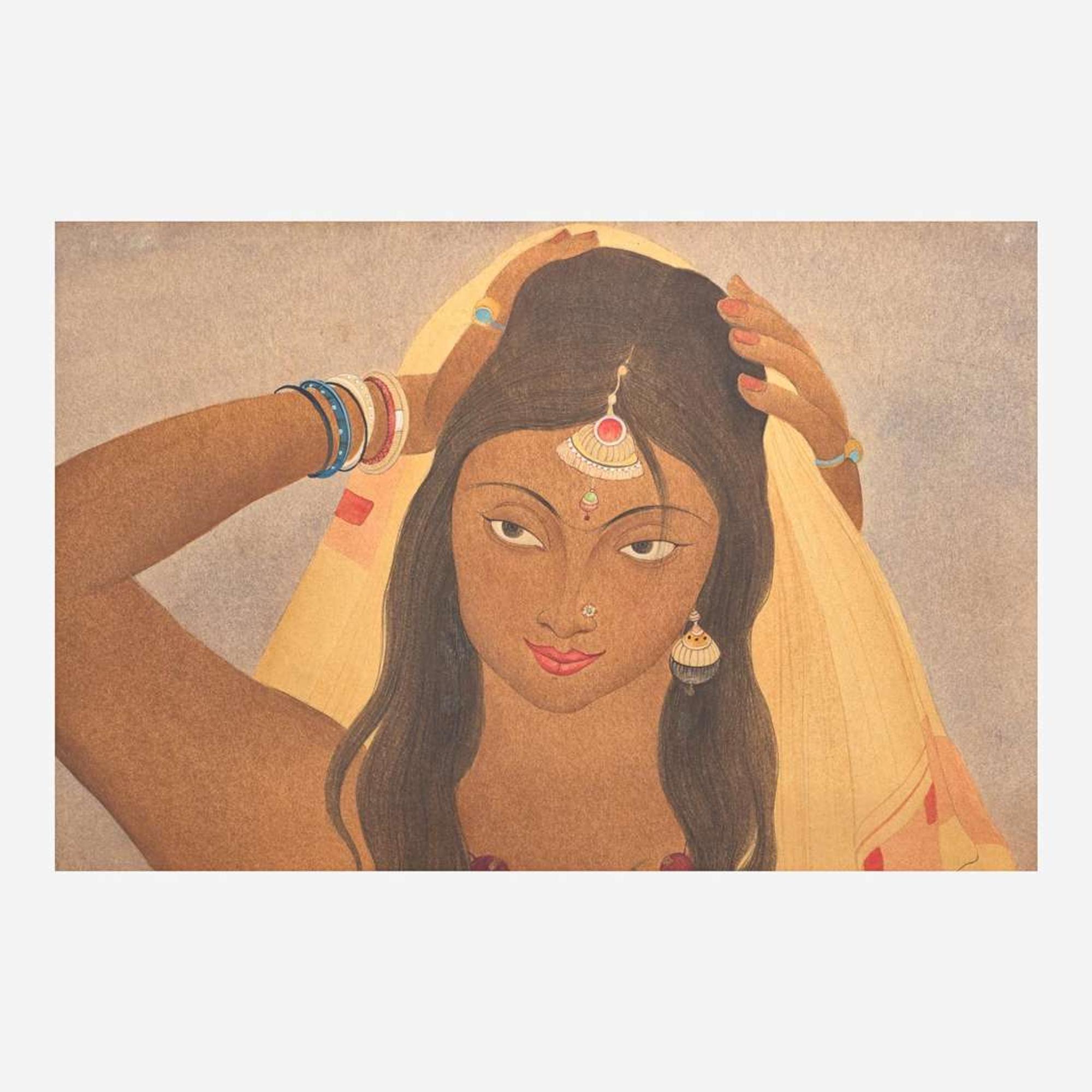 Abdur Rahman Chughtai (Pakistani, 1894-1975) Nude Goddess