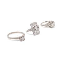 COLLECTION OF WHITE GOLD AND DIAMOND RINGS