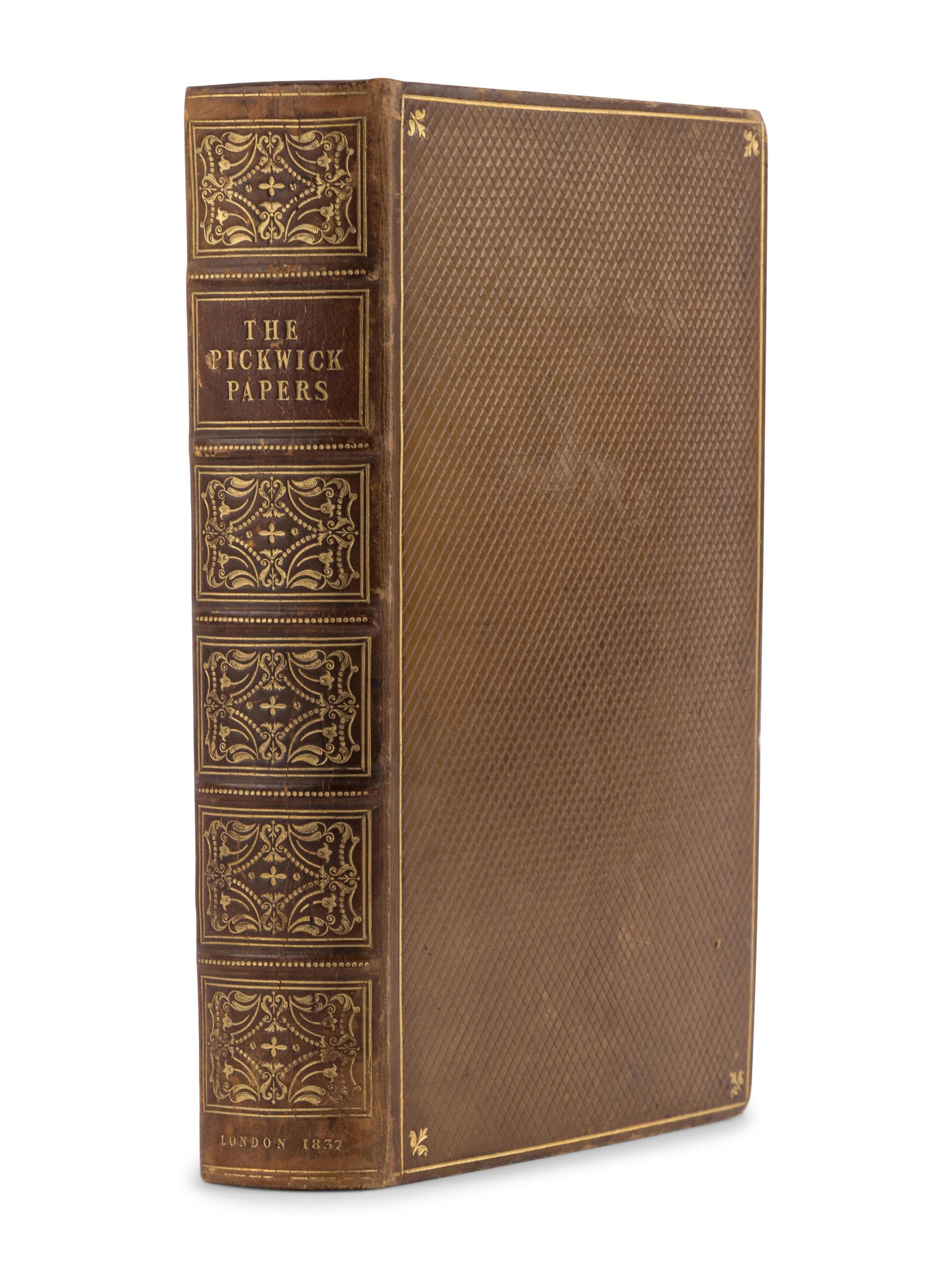 DICKENS, Charles (1812-1870). The Posthumous Papers of the Pickwick Club . London: Chapman and Hall, April 1836-November 1837.
