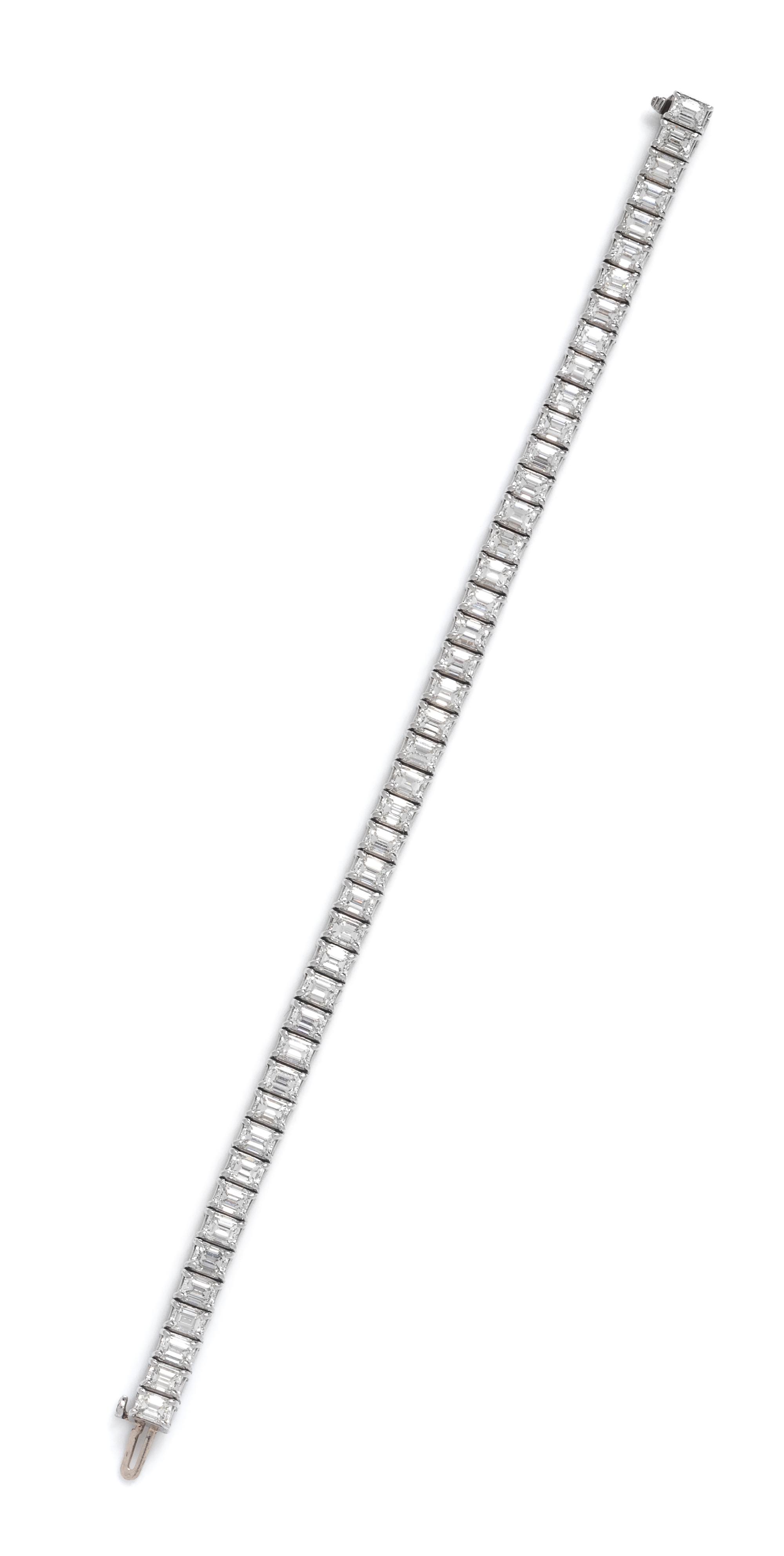 A Platinum and Diamond Bracelet,
